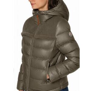 MONCLER Beauvais Shearling-Paneled Quilted Shell Hooded Jacket Size 1